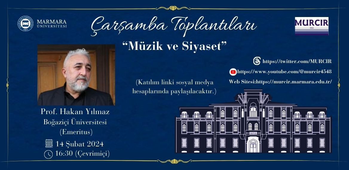 MURCIR Wesnesday Tals 2024 / 4 - Prof. Hakan YILMAZ, "Politics and Music" (in Turkish)