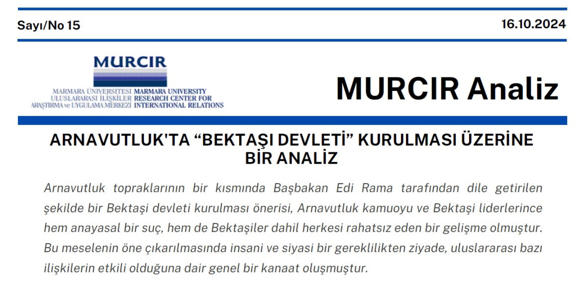 Arnavutluk'ta Bektaşi Devleti Kurulması Üzerine Bir Analiz