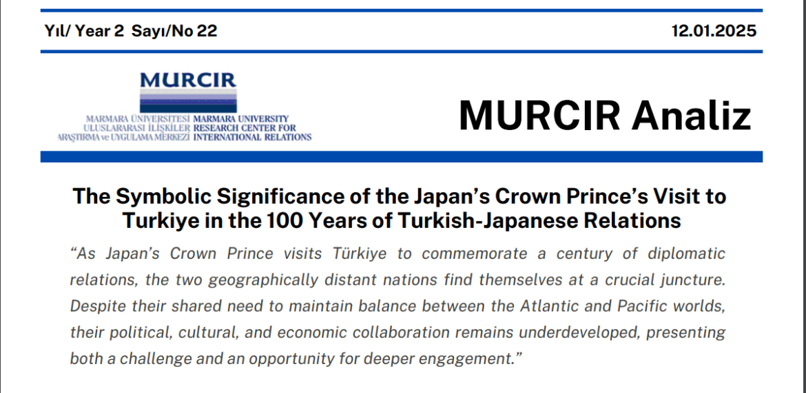 The Symbolic Significance of the Japan’s Crown Prince’s Visit to
Turkiye in the 100 Years of Turkish-Japanese Relations