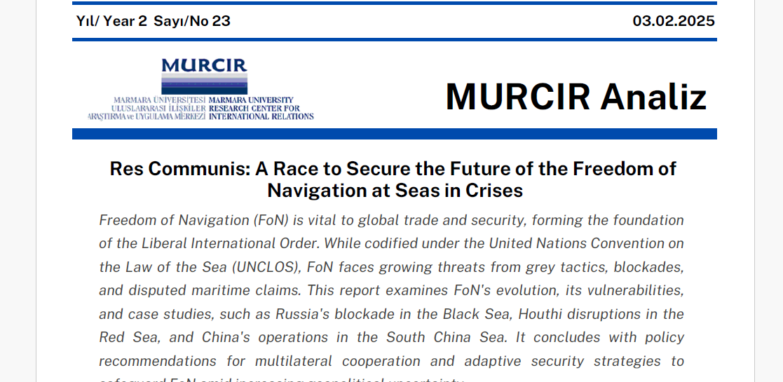 Res Communis: A Race to Secure the Future of the Freedom of
Navigation at Seas in Crises