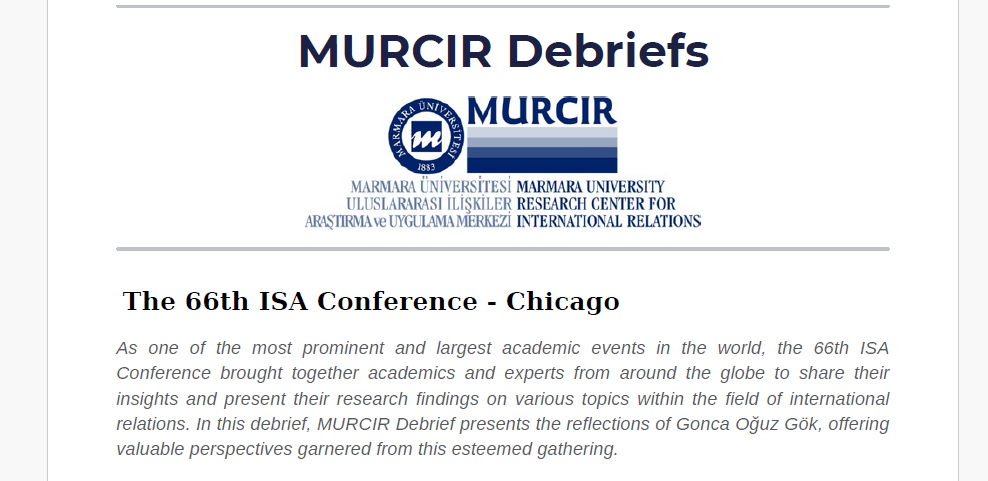 The 66Th ISA Conference, Chicago, Prof. Gonca Gök Oğuz & Dr. Gül Mescioğlu
